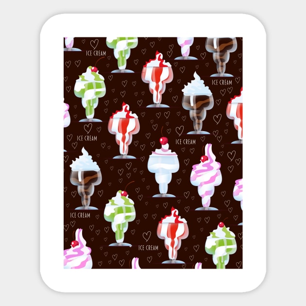 Ice cream pattern Sticker by nickemporium1